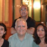 Closing night -- San Luis Potosi Literary Festival. Standing center: Jorge Humberto Chavez; sitting center: Bill Mohr; to my left: Rocio Arellano. Photo credit: Julieta Garcia (c) 2015.